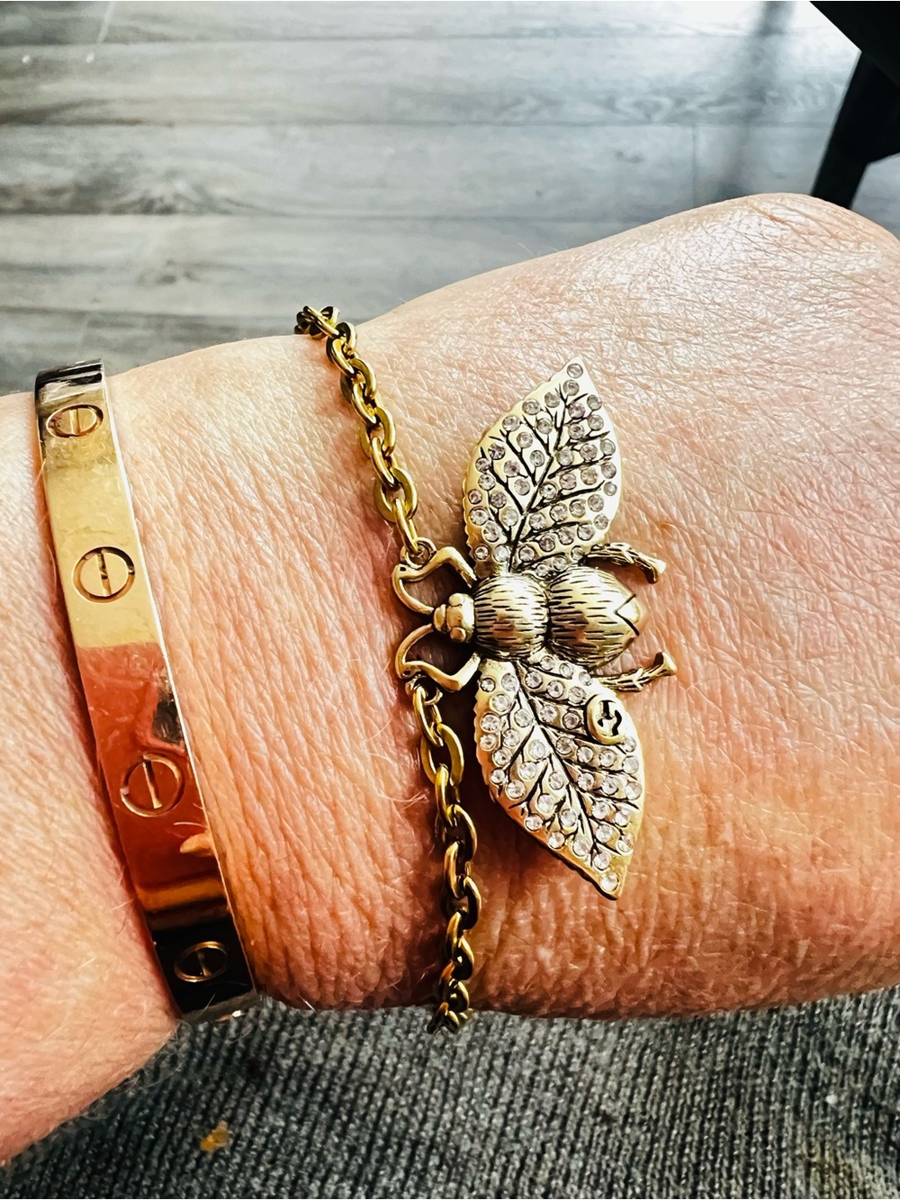 Fashion Gold Crystal Bee Bracelet - Women Jewelry